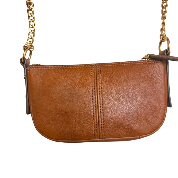 Fossil small brown leather crossbody bag - Picture 1 of 8